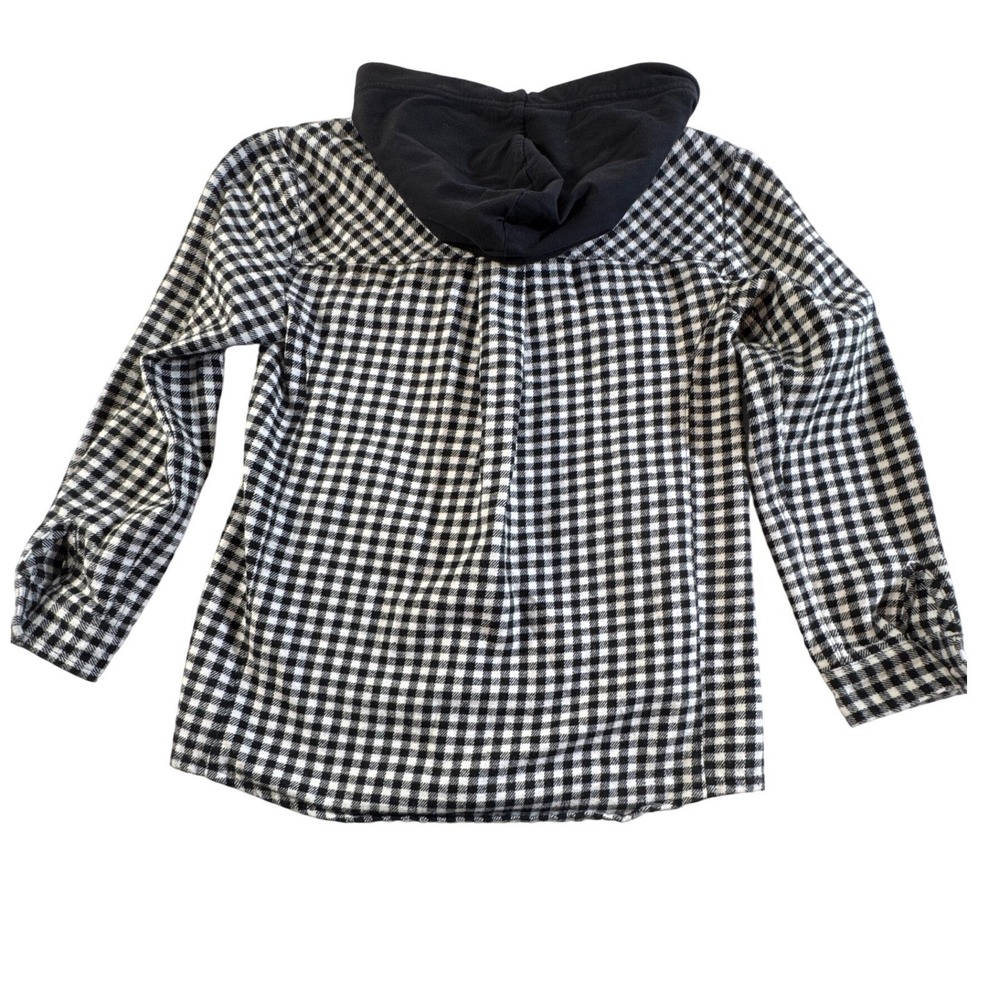 EDDIE BAUER Black White Plaid Hooded Button‎ Down Jacket Women's XS NWOT - Picture 6 of 15